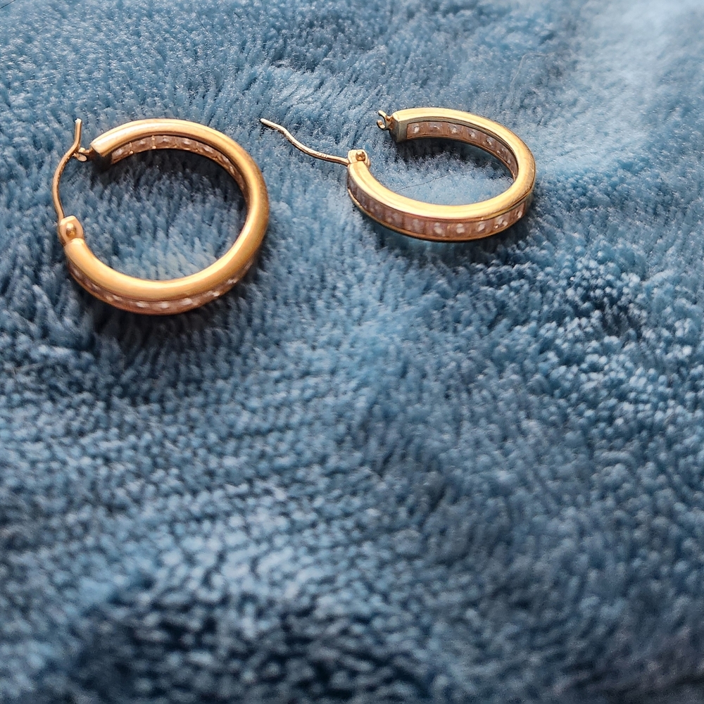 14kt Gold Hoop Earrings - Picture 2 of 10